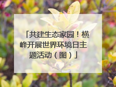 共建生态家园！横峰开展世界环境日主题活动（图）