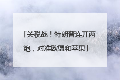 关税战！特朗普连开两炮，对准欧盟和苹果