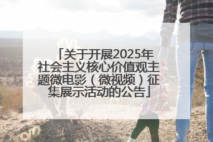 关于开展2025年社会主义核心价值观主题微电影（微视频）征集展示活动的公告