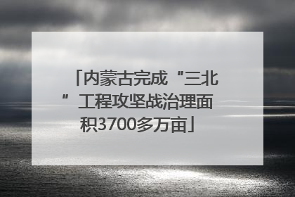 内蒙古完成“三北”工程攻坚战治理面积3700多万亩