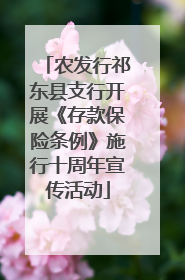 农发行祁东县支行开展《存款保险条例》施行十周年宣传活动