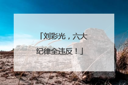 刘彩光，六大纪律全违反！
