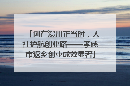 创在澴川正当时，人社护航创业路——孝感市返乡创业成效显著