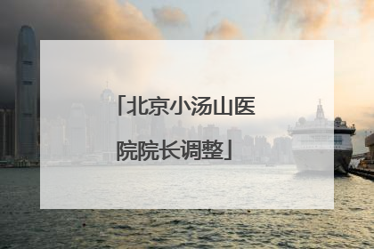 北京小汤山医院院长调整