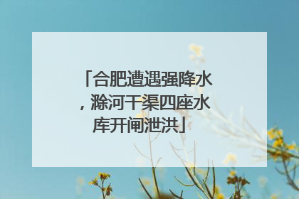 合肥遭遇强降水，滁河干渠四座水库开闸泄洪