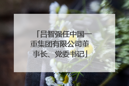 吕智强任中国一重集团有限公司董事长、党委书记