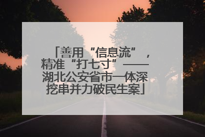 善用“信息流”，精准“打七寸”——湖北公安省市一体深挖串并力破民生案
