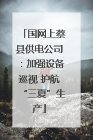 国网上蔡县供电公司：加强设备巡视 护航“三夏”生产