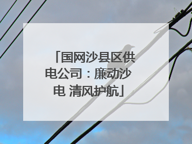 国网沙县区供电公司：廉动沙电 清风护航