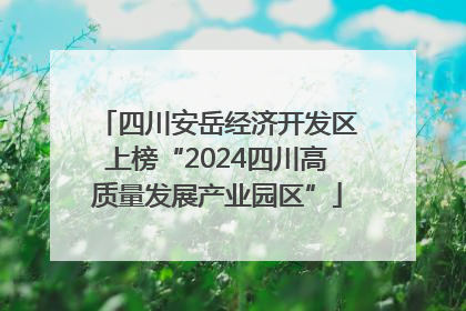 四川安岳经济开发区上榜“2024四川高质量发展产业园区”