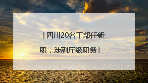 四川20名干部任新职，涉副厅级职务
