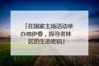 在国家主场活动举办地伊春，探寻老林区的生态密码