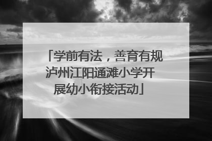 学前有法，善育有规 泸州江阳通滩小学开展幼小衔接活动