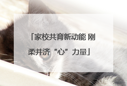 家校共育新动能 刚柔并济“心”力量