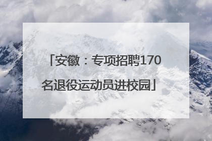 安徽：专项招聘170名退役运动员进校园