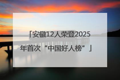 安徽12人荣登2025年首次“中国好人榜”