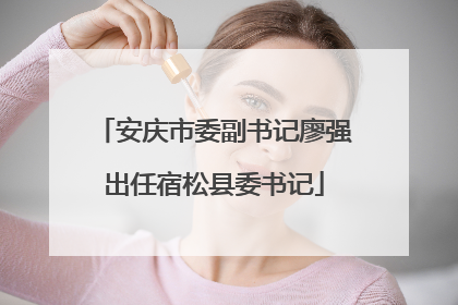 安庆市委副书记廖强出任宿松县委书记