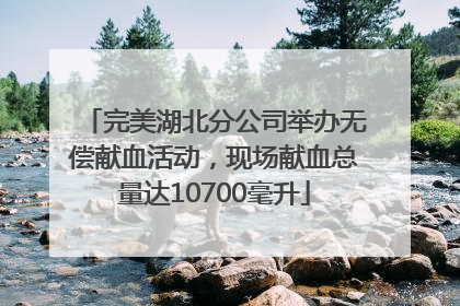 完美湖北分公司举办无偿献血活动，现场献血总量达10700毫升