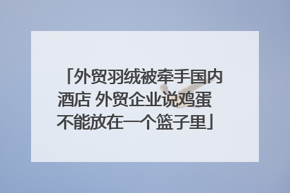 外贸羽绒被牵手国内酒店 外贸企业说鸡蛋不能放在一个篮子里