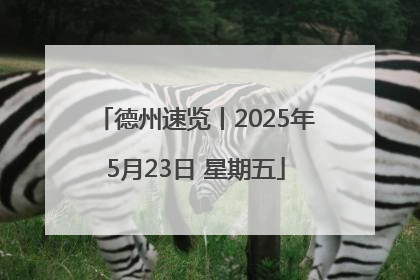 德州速览丨2025年5月23日 星期五