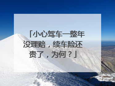 小心驾车一整年没理赔，续车险还贵了，为何？