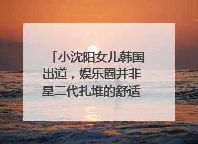 小沈阳女儿韩国出道，娱乐圈并非星二代扎堆的舒适区｜文艺评论