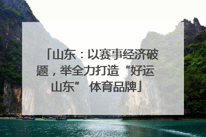 山东：以赛事经济破题，举全力打造“好运山东” 体育品牌
