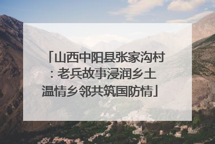 山西中阳县张家沟村：老兵故事浸润乡土 温情乡邻共筑国防情