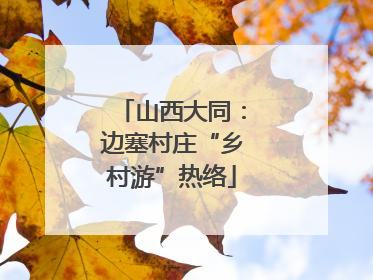 山西大同：边塞村庄“乡村游”热络