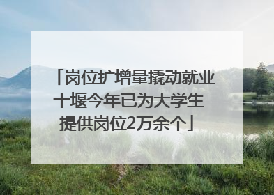 岗位扩增量撬动就业 十堰今年已为大学生提供岗位2万余个