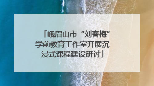 峨眉山市“刘春梅”学前教育工作室开展沉浸式课程建设研讨