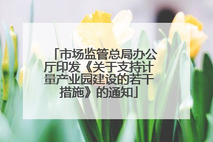市场监管总局办公厅印发《关于支持计量产业园建设的若干措施》的通知