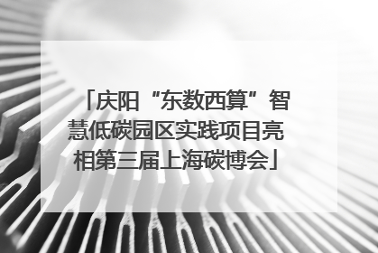 庆阳“东数西算”智慧低碳园区实践项目亮相第三届上海碳博会