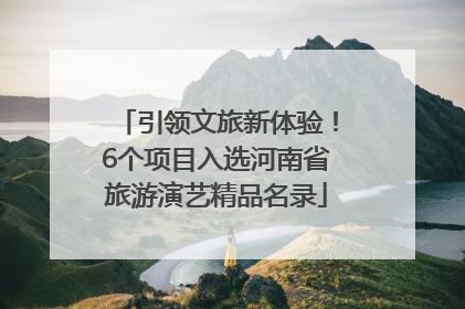 引领文旅新体验！6个项目入选河南省旅游演艺精品名录