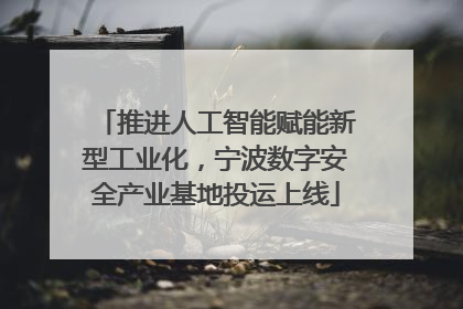 推进人工智能赋能新型工业化，宁波数字安全产业基地投运上线