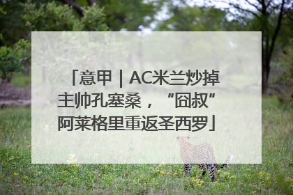 意甲｜AC米兰炒掉主帅孔塞桑，“囧叔”阿莱格里重返圣西罗