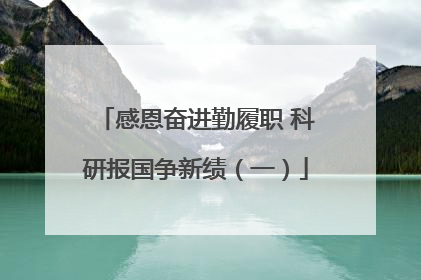 感恩奋进勤履职 科研报国争新绩（一）