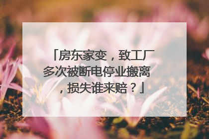 房东家变，致工厂多次被断电停业搬离，损失谁来赔？