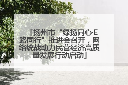 扬州市“绿扬同心·E路同行”推进会召开，网络统战助力民营经济高质量发展行动启动