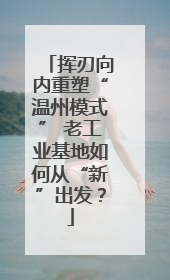 挥刃向内重塑“温州模式” 老工业基地如何从“新”出发？