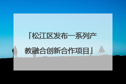 松江区发布一系列产教融合创新合作项目
