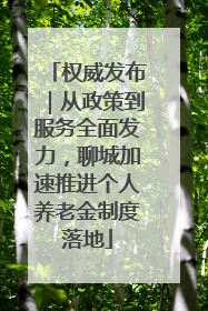 权威发布｜从政策到服务全面发力，聊城加速推进个人养老金制度落地