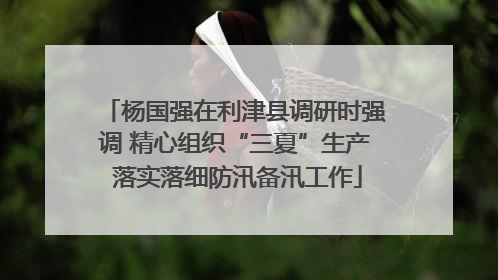 杨国强在利津县调研时强调 精心组织“三夏”生产 落实落细防汛备汛工作