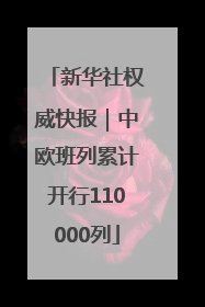 新华社权威快报｜中欧班列累计开行110000列