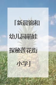 新晨锦和幼儿园萌娃探秘莲花街小学