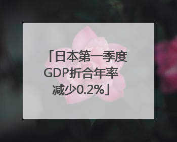 日本第一季度GDP折合年率减少0.2%