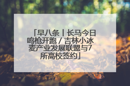 早八条丨长马今日鸣枪开跑／吉林小冰麦产业发展联盟与7所高校签约