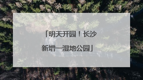 明天开园！长沙新增一湿地公园