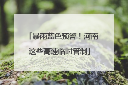 暴雨蓝色预警！河南这些高速临时管制