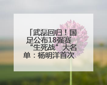 武磊回归！国足公布18强赛“生死战”大名单：杨明洋首次入选